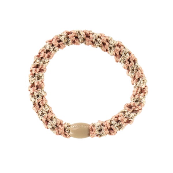 Elastique bracelet kknekki Rose doré glitter - rose et paillettes
