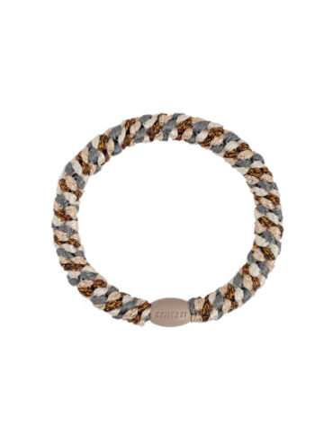 Elastique bracelet kknekki mix copper glitter - marron cuivré, gris clair et bleu