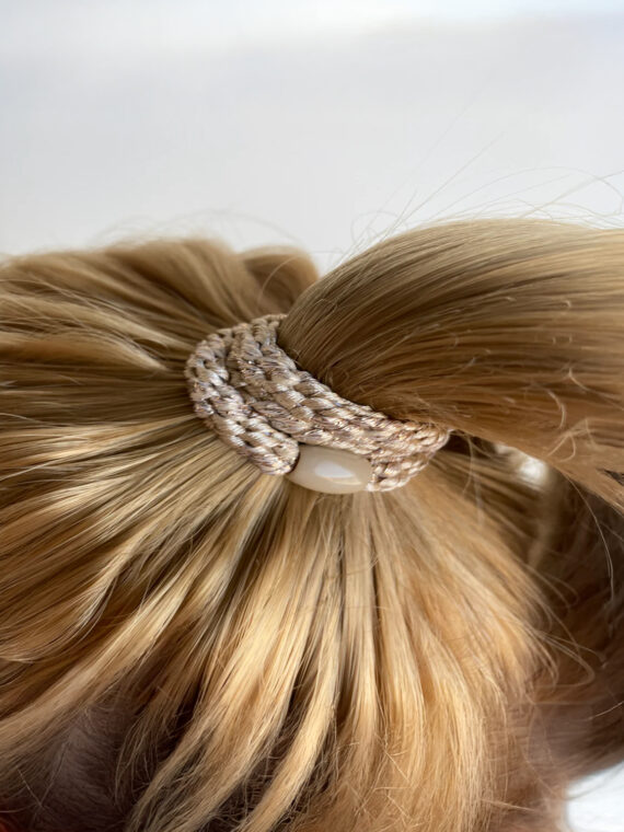 Elastique bracelet kknekki Beige Glitter