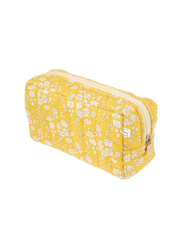pochette flora jaune acacia en coton liberty fleuri