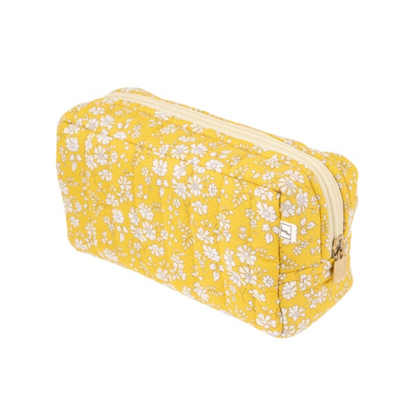 pochette flora jaune acacia en coton liberty fleuri