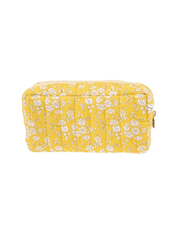pochette flora jaune acacia en coton liberty fleuri