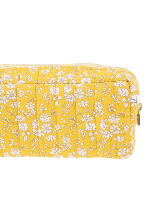 pochette flora jaune acacia en coton liberty fleuri - zoom