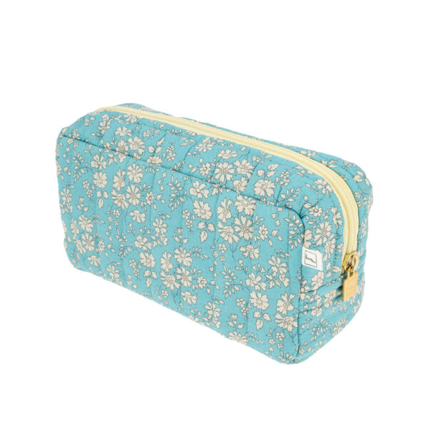 Pochette Flora Bleu Azur en coton Liberty fleuri