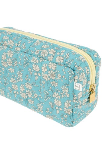 Pochette Flora Bleu Azur - Coton Liberty fleuri