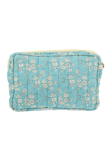 Pochette LOLA Bleu Azur en coton Liberty fleuri