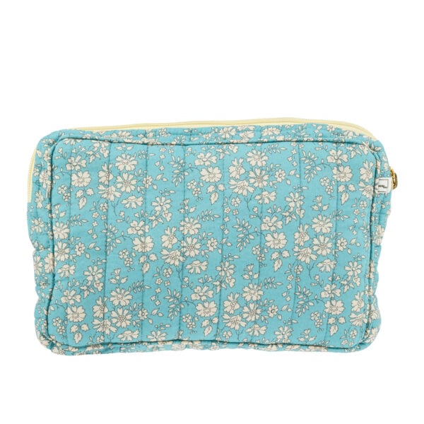 Pochette LOLA Bleu Azur en coton Liberty fleuri