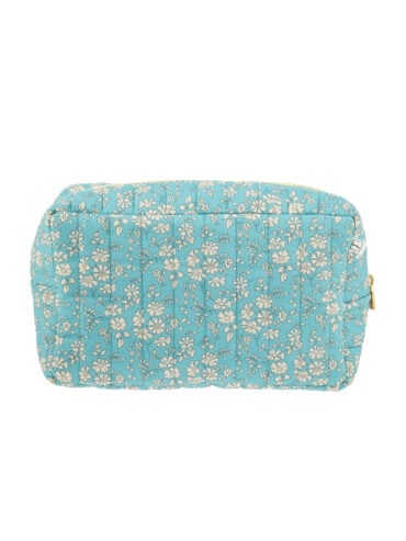 Grande Trousse de toilette Ella Bleu Azur - Coton Liberty fleuri