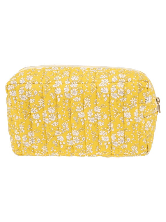 Grande trousse de toilette ELLA - coton liberty fleuri jaune acacia