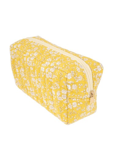 Grande trousse de toilette ELLA - coton liberty fleuri jaune acacia