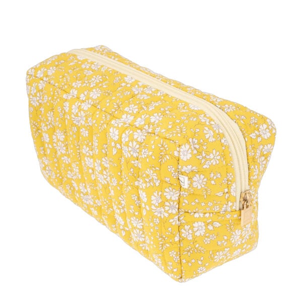 Grande trousse de toilette ELLA - coton liberty fleuri jaune acacia