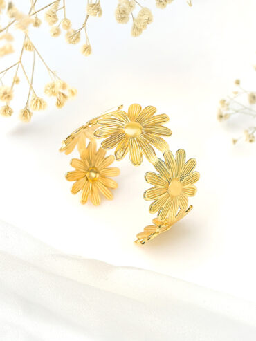 Jonc fleur astra marguerite doré