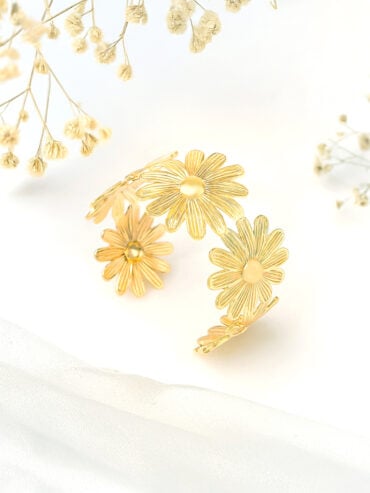 jonc marguerite an acier doré - Modèle Astra