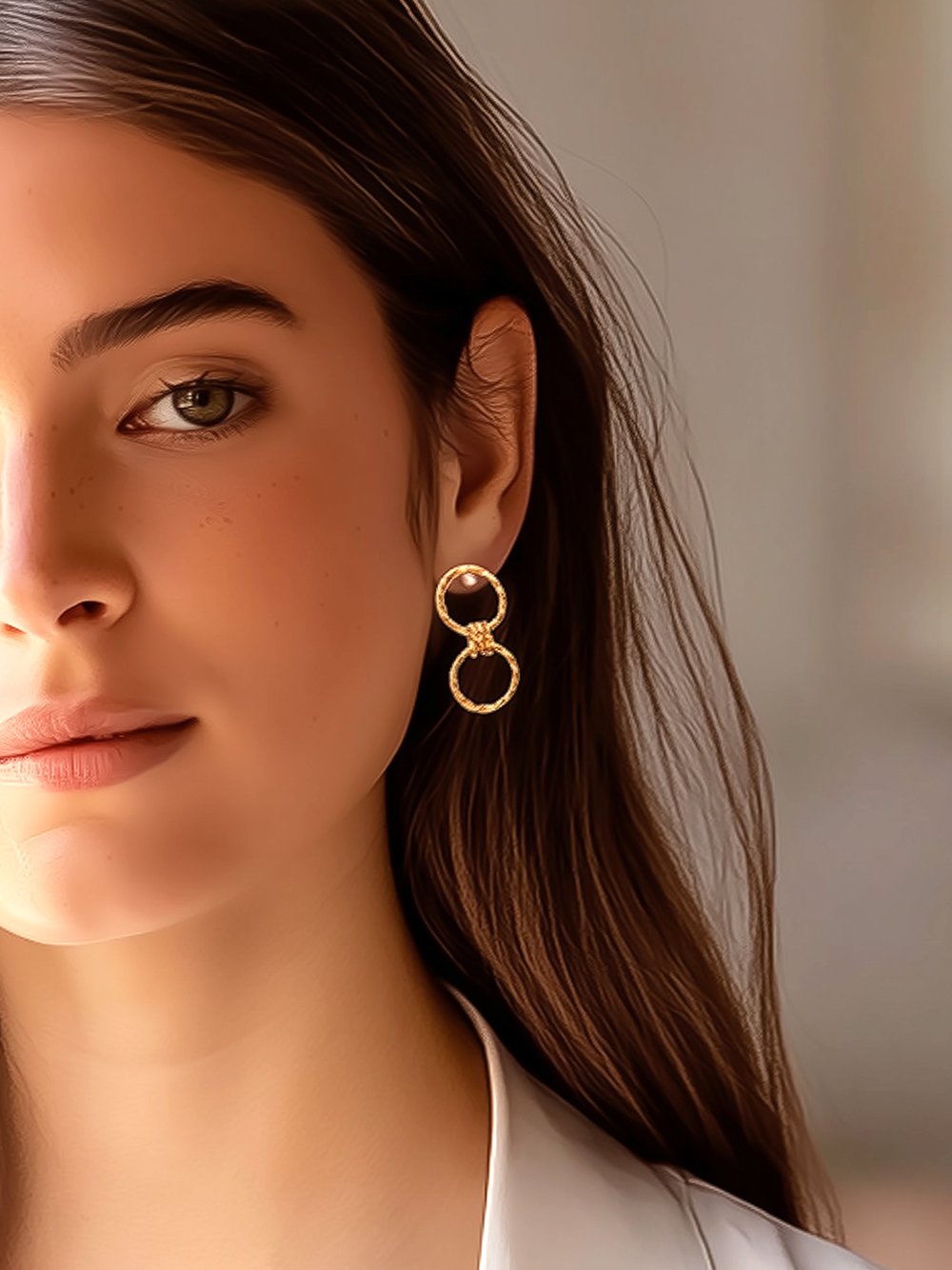 boucles doubles créoles angela nacre