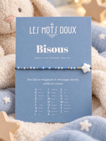 Bracelet enfant Bisous - bleu