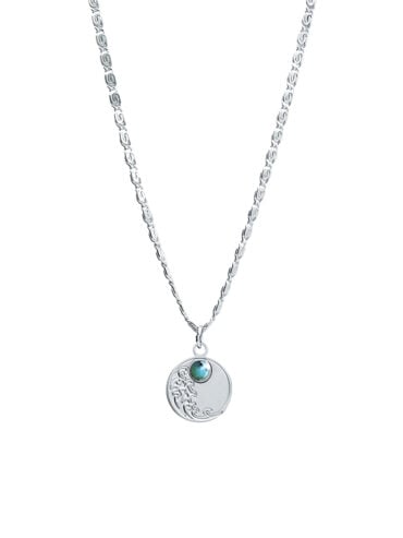Petit collier argenté Océan jaspe africain