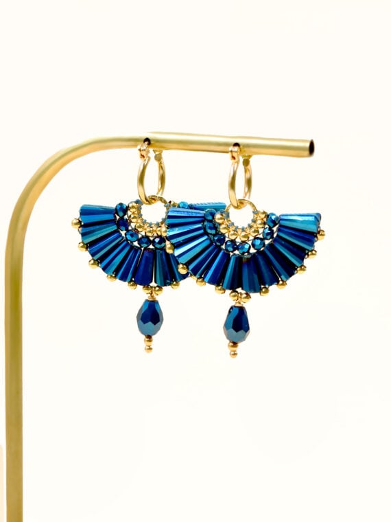 Boucles éventail pitaya bleu - zoom