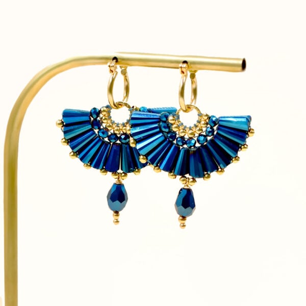 Boucles éventail pitaya bleu - zoom