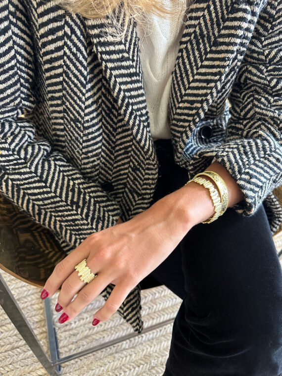 Bague dorée strass sequoia femme