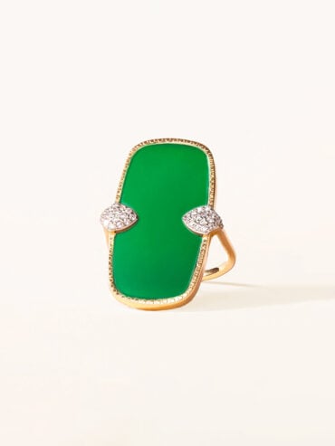 Bague sangha onyx vert