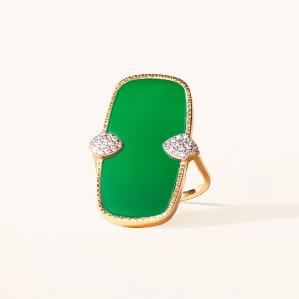 Bague sangha onyx vert