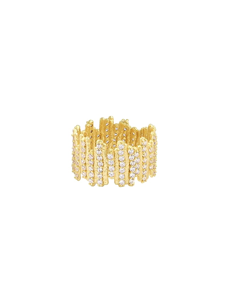 Bague dorée strass sequoia - présentation