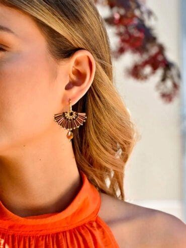 Boucles d'oreilles éventail Pitaya Bronze