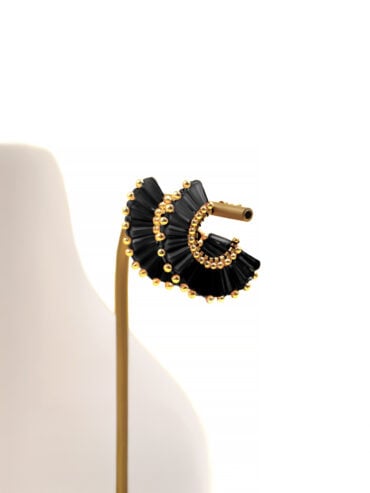 Boucles d'oreilles éventail Juan Noir. des bijoux fantaisie élégants.