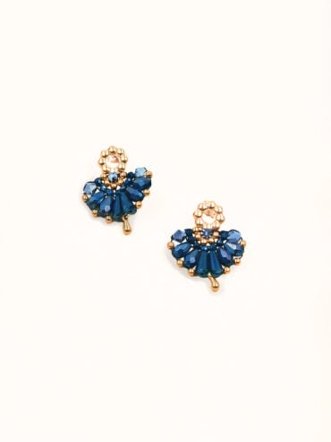 Boucles d'oreilles éventail Chapin Bleu