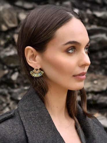 Boucles d'oreilles éventail Jalisco Vert