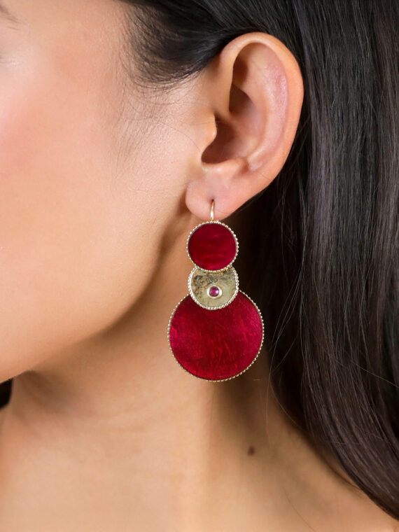 Boucles d'oreilles pendantes grenade Marly