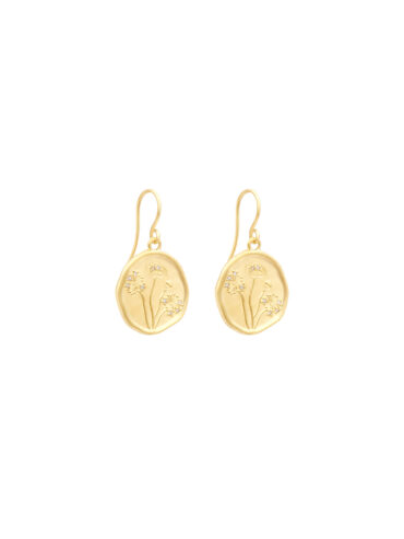 Boucles d'oreilles fleurs poppy - dorées à l'or fin