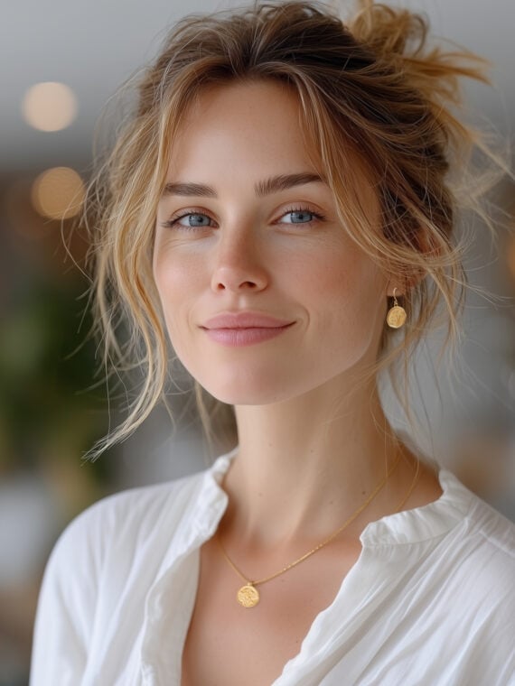 Collier médaille fleurs poppy femme