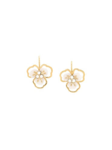 Boucles d'oreilles fleurs nacre Lisette