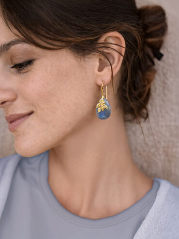 Boucles d'oreilles Gouttes flora Labradorite