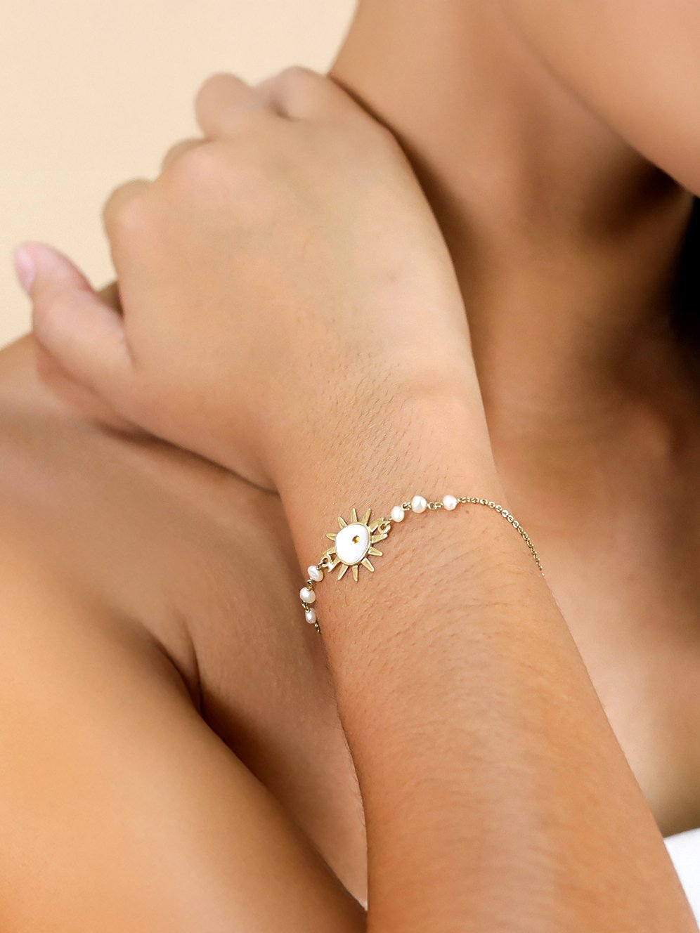 Bracelet soleil nacre nora femme