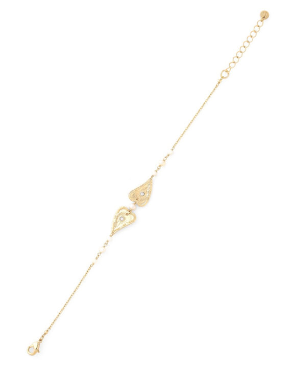 Bracelet double cœur nacre nora