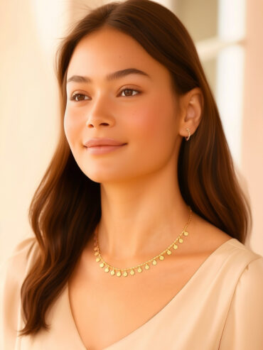 Trésors de printemps 302 Collier pépites pastilles - plaqué or - femme