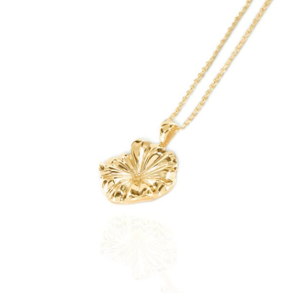 Collier fleur lotus en plaqué or