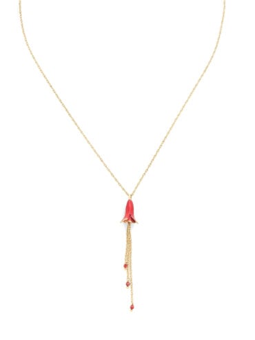 Collier fleur tulipe grenade presentation