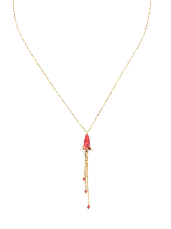 Collier fleur tulipe grenade presentation