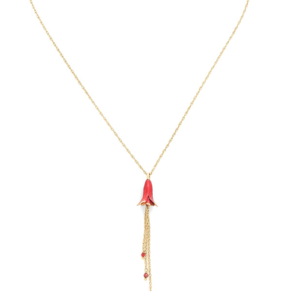 Collier fleur tulipe grenade presentation