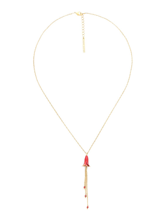 Collier fleur tulipe grenade en entier
