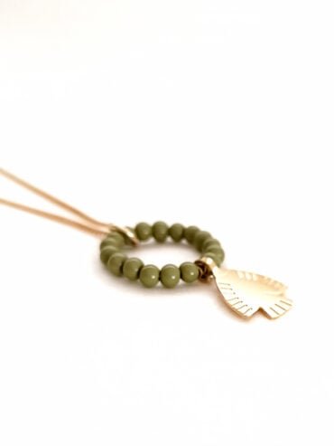 Collier maya folk kaki