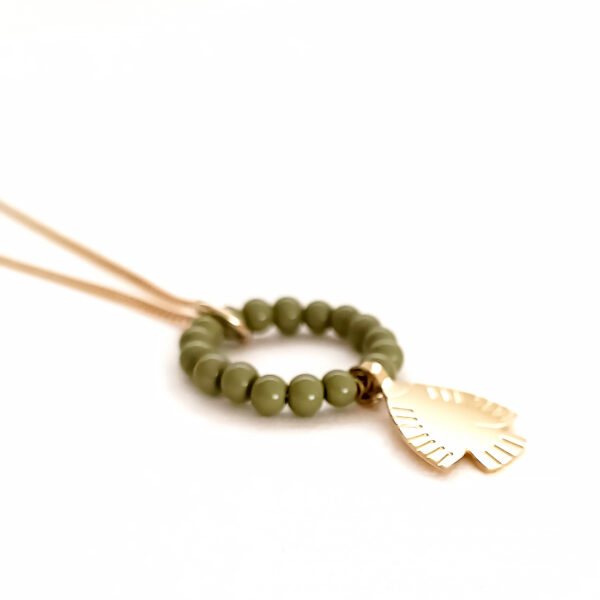 Collier maya folk kaki