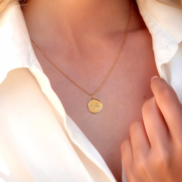 Collier médaille plaqué or anna - femme
