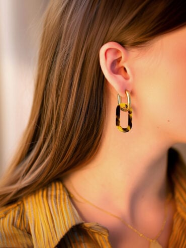 Créoles résine ambrée Chloé