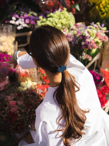 Elastique bracelet Kknekki Mix Bleu Océan Glitter