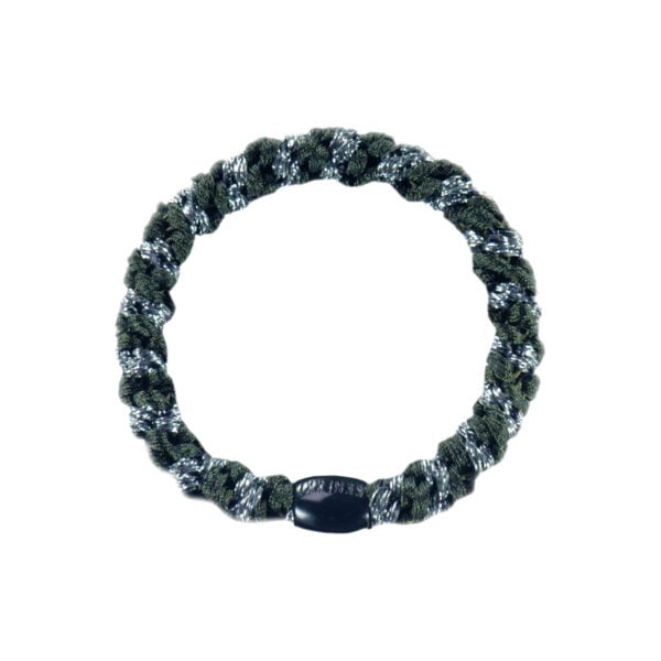 bracelet elastique vert bronze argent glitter