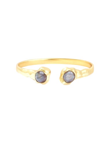 Jonc toi et moi labradorite. - dorure à l'or fin